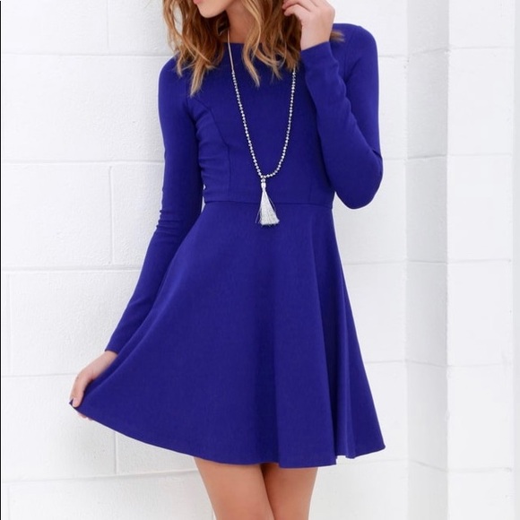 Lulus Dresses & Skirts - NWT Lulus Blue Long Sleeve Mini Dress